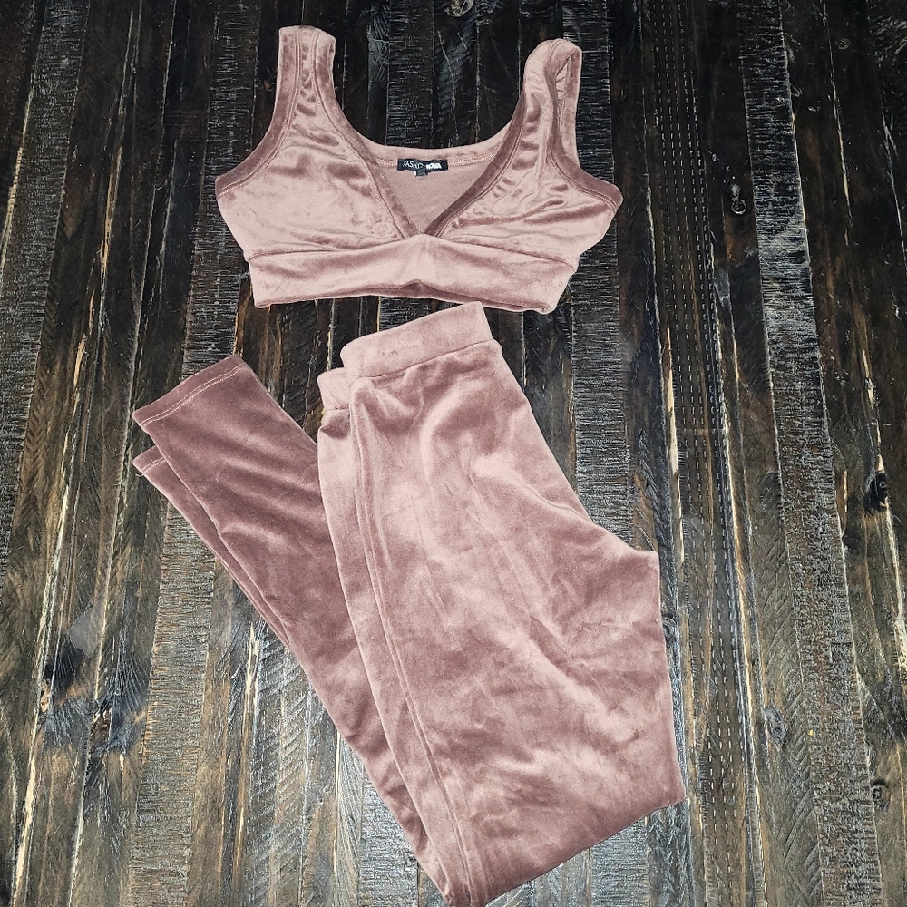 Fashion Nova Two Piece Velvet Set Womens Size XSmall